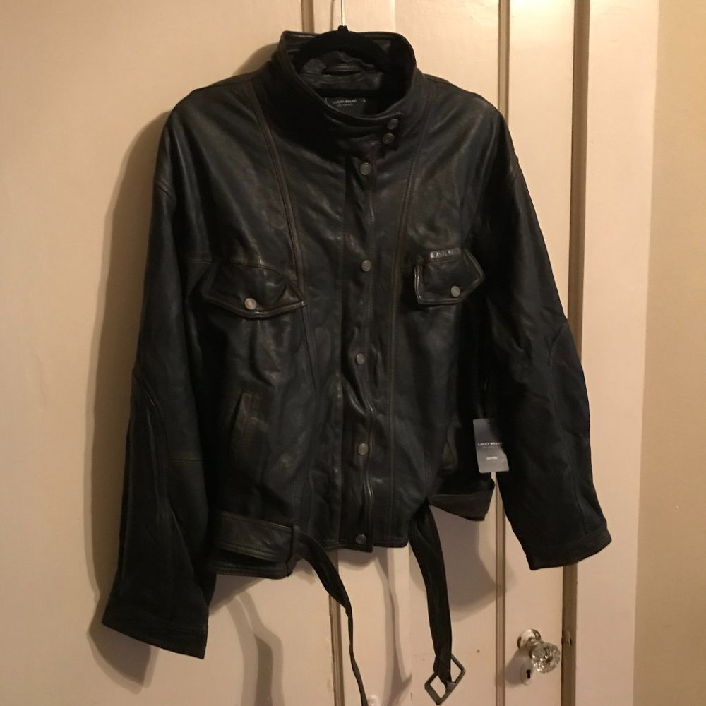 Lucky Brand: Womens Leather Jacket w/ Tags (Black)